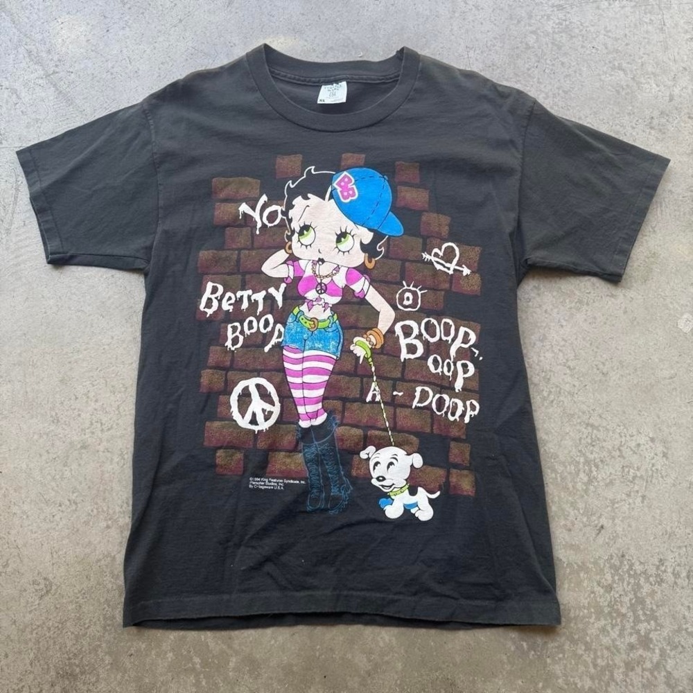 Vintage 1994 Betty Boop Art Cartoon Graphite Hip Hop Spray Paint Shirt